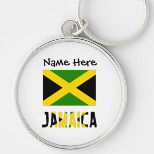 Chaveiro Jamaica e Bandeira Jamaicana com o Seu Nome