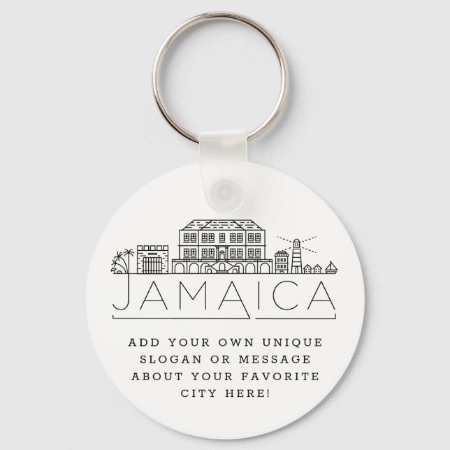 Chaveiro Jamaica Estilizou o Skyline| Slogan Personalizado (Frente)