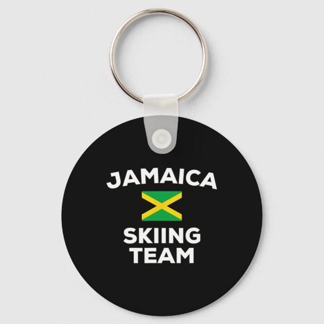 Chaveiro Jamaica Ski Skiing Team Jamaican Flag (Frente)