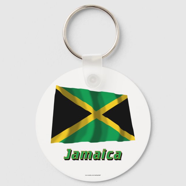Chaveiro Jamaica Waving Flag com Nome (Frente)