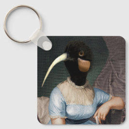 Chaveiro Jane Austen com cabeça de pássaro
