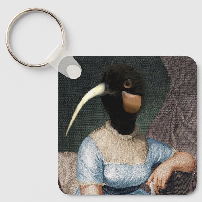 Chaveiro Jane Austen with bird head (Frente)