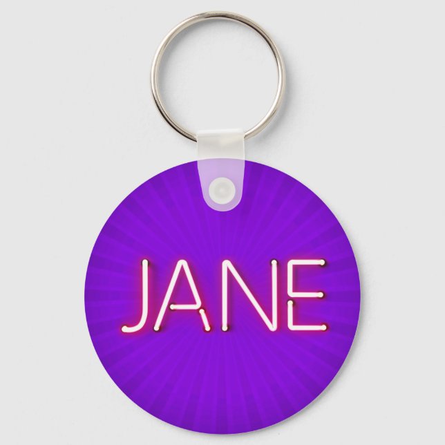 Chaveiro Jane Name em Luzes Neon brilhantes (Frente)