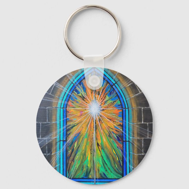 Chaveiro Janela de Vidro da Igreja Luz 3 (Frente)
