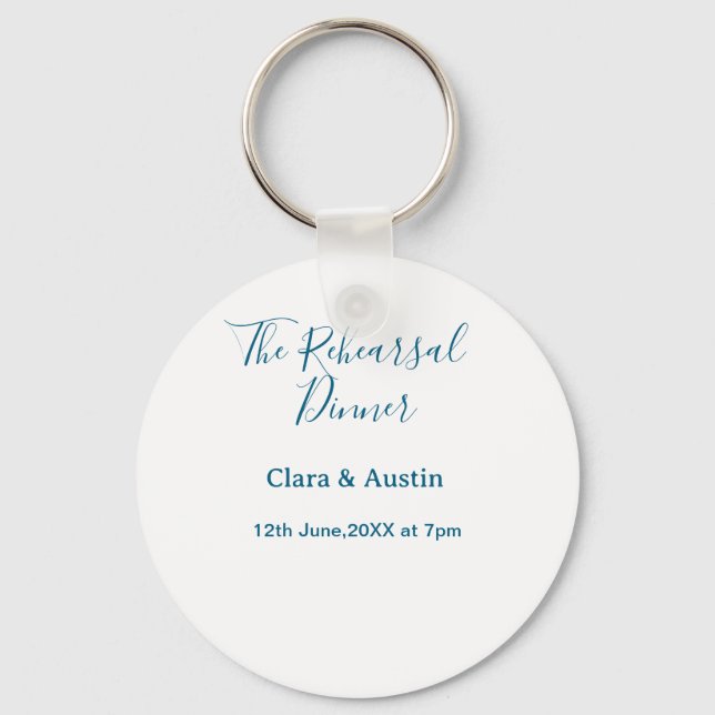 Chaveiro jantar de ensaio na noite anterior simples minimal (Frente)