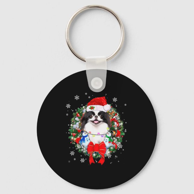 Chaveiro Japanese Chin Christmas Wreath Decoration Xmas Paj (Frente)