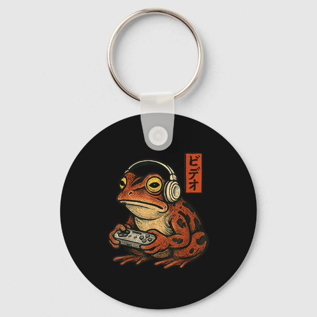 Chaveiro Japanese Gamer Frog Art Men Women Boys Funny Vinta (Frente)