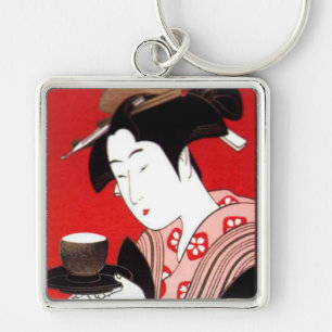 Chaveiro Japonesa Lady Tea Servindo Cerimonia Art Impressão