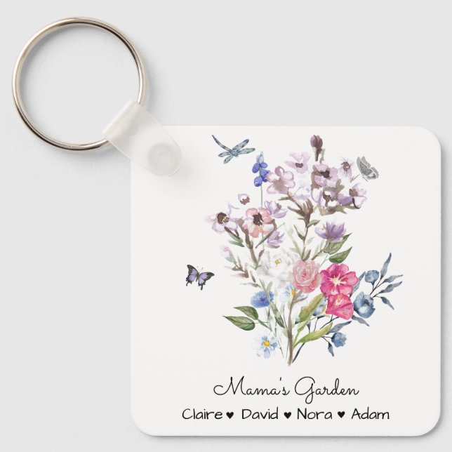 Chaveiro Jardim da mamãe personalizada (Frente)