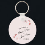 Chaveiro Jardim de Borboletas Rosa Casamento Romântico Simp<br><div class="desc">Borboletas de Casamento em Rosa Ilustração para um Casamento no Jardim</div>