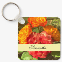 Jardim De Flor Laranja E Vermelho