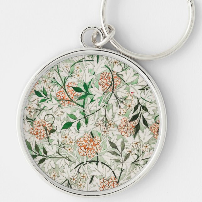 Chaveiro Jardim de Jasmin de William Morris Flor Clássica (Frente)