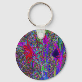 Chaveiro Jardim de Lírios Cores de Arco-Íris Abstrato Psico