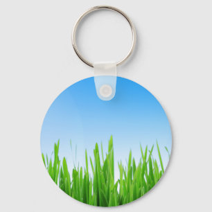 Chaveiro Jardim de Relva Verde com Desenho de Céu Azul