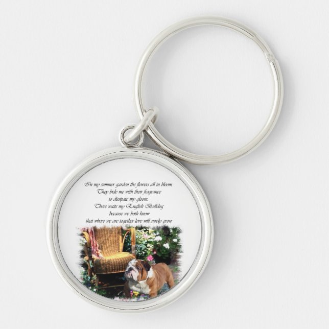 Chaveiro Jardim de Verão de Buldogue Inglês (Frente)
