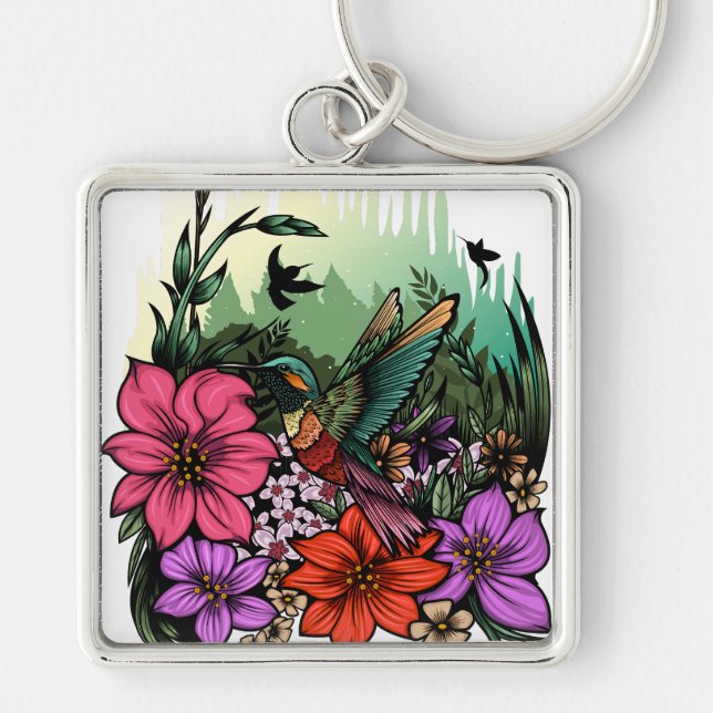 Chaveiro Jardim do Hummingbird (Frente)