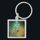 Chaveiro Jardim Flor Gustav Klimt<br><div class="desc">Chaveiro com a pintura a óleo do Jardim Flor de Gustav Klimt (1906). Um belo jardim de flores roxas,  vermelhas,  brancas,  azuis e laranja. Um presente de excelente para fãs de Arte Nouveau e de Arte Austríaca.</div>