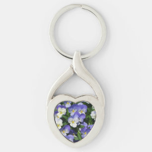 Chaveiro Jardim Floral de Violetas Pensées