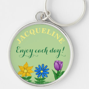 Chaveiro Jardim Floral Nome Personalizado