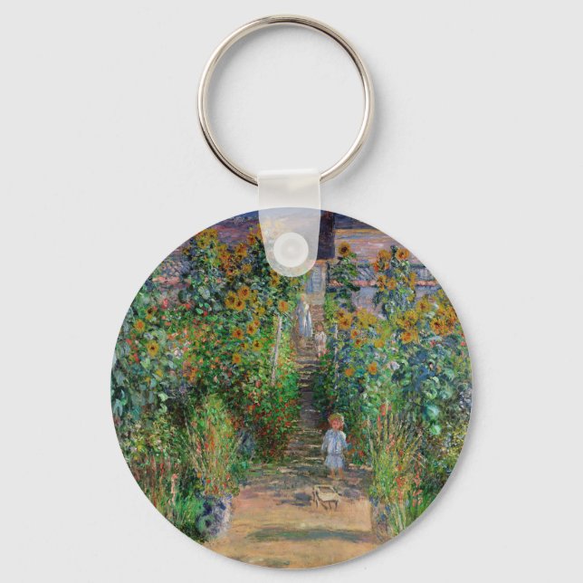 Chaveiro Jardim Monet Vetheuil Pintura Impressionista (Frente)