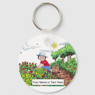 Chaveiro Jardineira Personalizada - Cartoon feminino