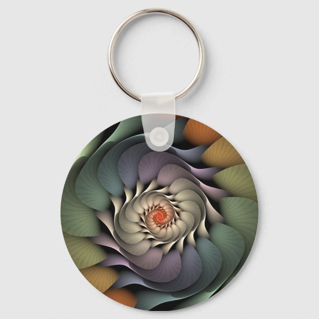 Chaveiro Jardinere Abstrato Rainbow Espiral Floral (Frente)