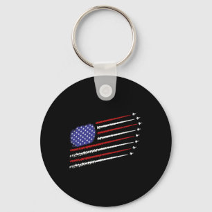 Chaveiro Jatos de Combate Com a Bandeira Americana dos EUA