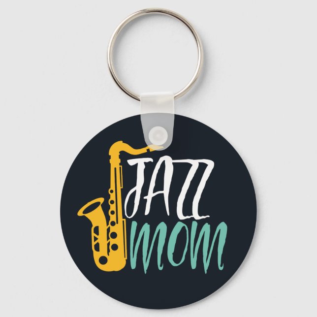 Chaveiro Jazz Mãe, Legal Jogadora Saxofônica Vintage (Frente)