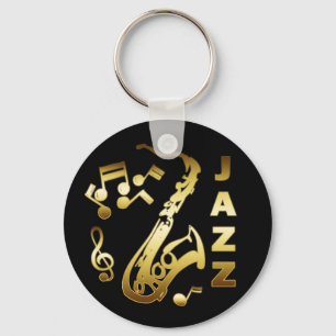 CHAVEIRO JAZZ PRETO E DOURADO