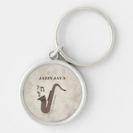 Chaveiro Jazzy Java-Grãos de Café-Saxofone-