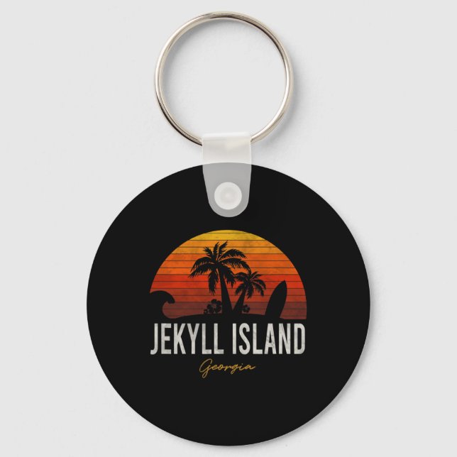 Chaveiro Jekyll Island Beach Georgia Ga Palms Surf de féria (Frente)