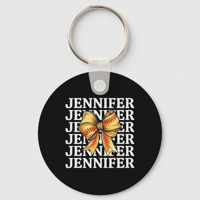 Chaveiro Jennifer Personalizado Coquette Laço Macio Moda  (Frente)