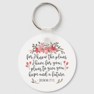 Chaveiro Jeremias 29 11 - Pois Eu Sei Os Planos - Floral