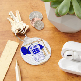 Chaveiro Jersey Azul e Branco Personalizados