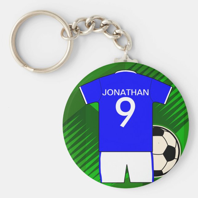Chaveiro Jersey Blue e White personalizados (Frente)