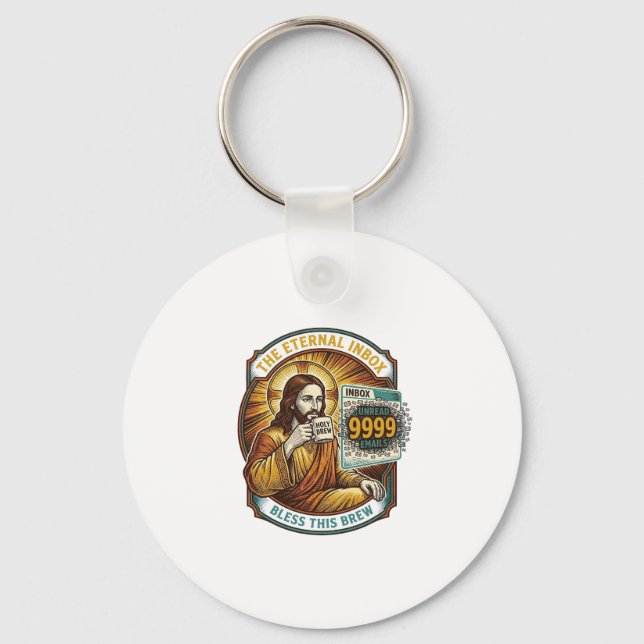 Chaveiro Jesus 9999 E-mails Não Lidos Caixa de Entrada Zero (Frente)