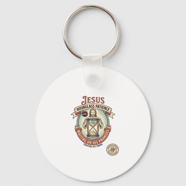 Chaveiro Jesus Ampulheta Paciência Jesus Ampulheta Paciênci (Frente)