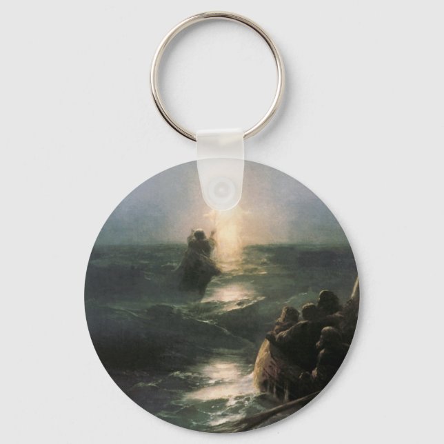 Chaveiro Jesus andando em Stormy Seas (Frente)