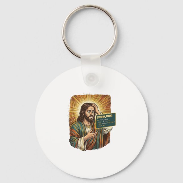 Chaveiro Jesus chorando Erro de Sintaxe Programador Codific (Frente)