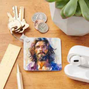 Chaveiro Jesus Cristo em Aquarela