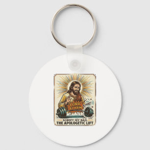 Chaveiro Jesus Derrubando Haltere Pesado Alto Ginásio Lunk