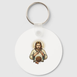 Chaveiro Jesus Derrubou Bola de Medicina Pesada Dor no Dedo