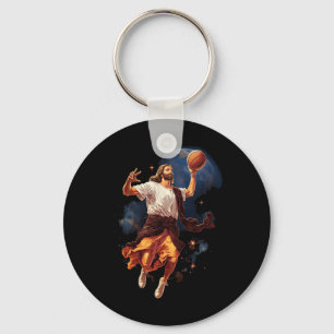 Chaveiro Jesus divertido jogando basquete