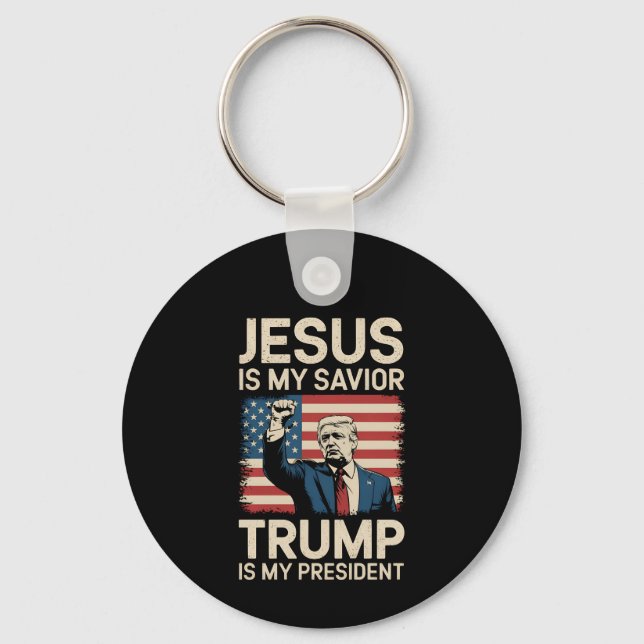 Chaveiro Jesus é meu salvador Trump é meu presidente 47 EUA (Frente)