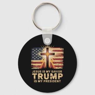 Chaveiro Jesus É Meu Salvador Trump É Meu Presidente Bíblic