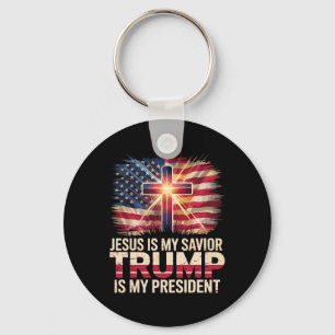 Chaveiro Jesus é meu salvador Trump é meu presidente cristã