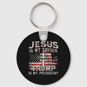 Chaveiro Jesus É Meu Salvador Trump É Meu Presidente Trump 