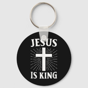Chaveiro Jesus é o rei Christian Faith Cross