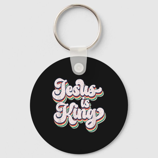 Chaveiro Jesus é o rei Retro Faith, Design (Frente)