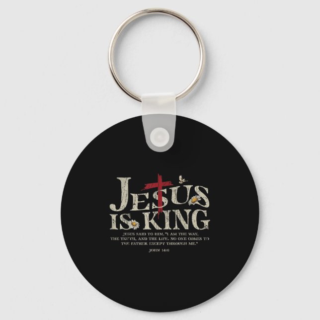 Chaveiro Jesus é o Rei Versículo Bíblico João 14_6 Deus Cri (Frente)